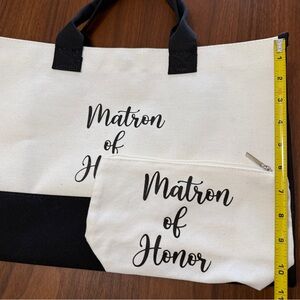 Matron of Honor Tote and Pouch Set Wedding Gift